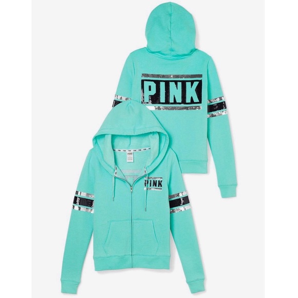 PINK Victoria's Secret Tops - PINK Victoria’s Secret Bling Full Zip Hood…